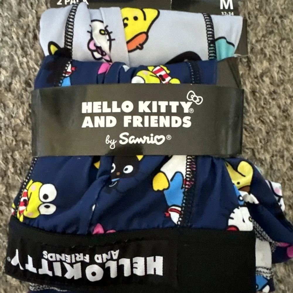 NEW 2 Pack Boxer Briefs M 32-34 Hello Kitty & Friends Theme